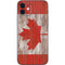 Canadian Flag Dark Wood iPhone 12 Mini Skin